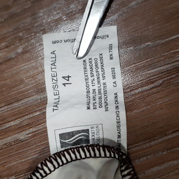 (14) Silhouette Solutions Tankini Top Reptile Print Sparkle Metallic Swimwear - Picture 3 of 7